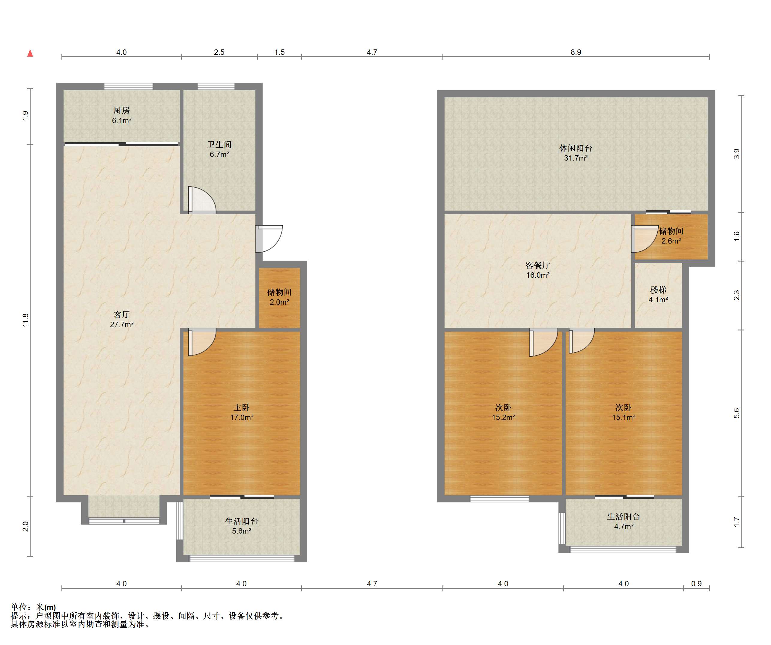 五山花苑 3室2厅1卫 90.00m&sup2;