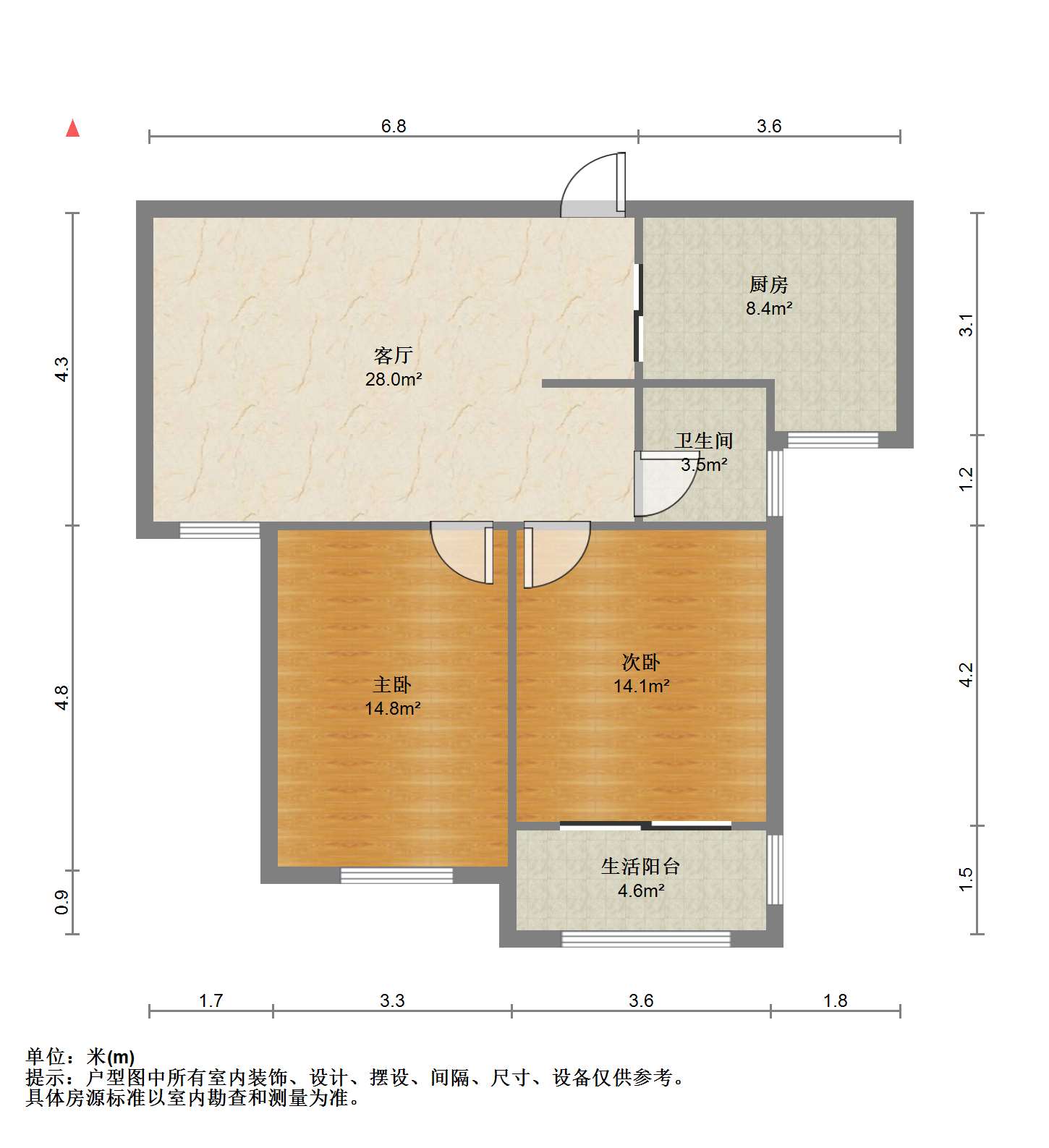 金韵华庭 2室1厅1卫 100m&sup2;