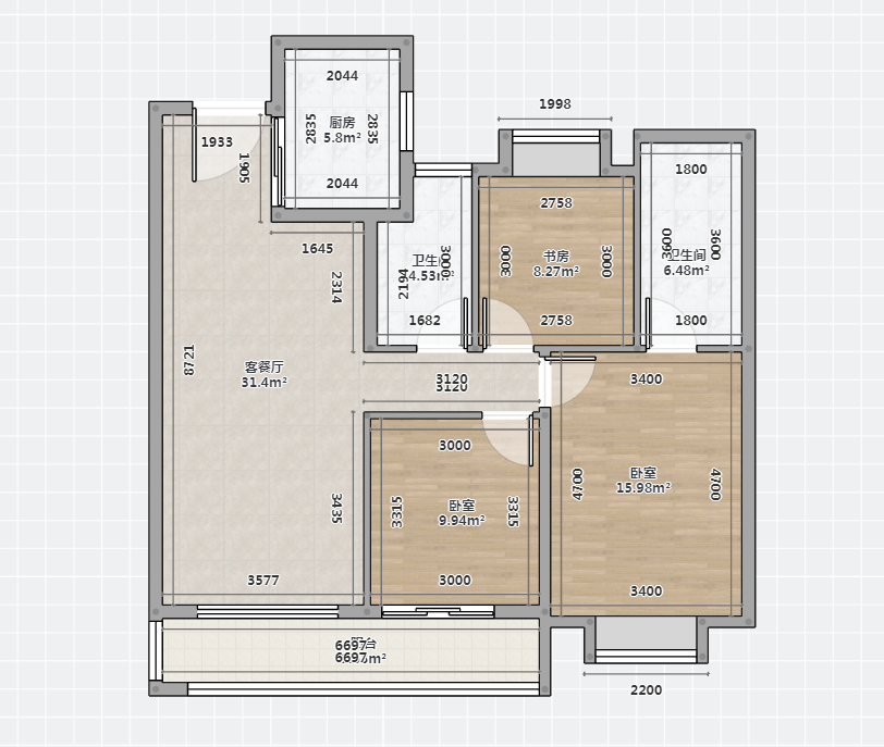 北纬31度 3室2厅2卫 110.49m&sup2;
