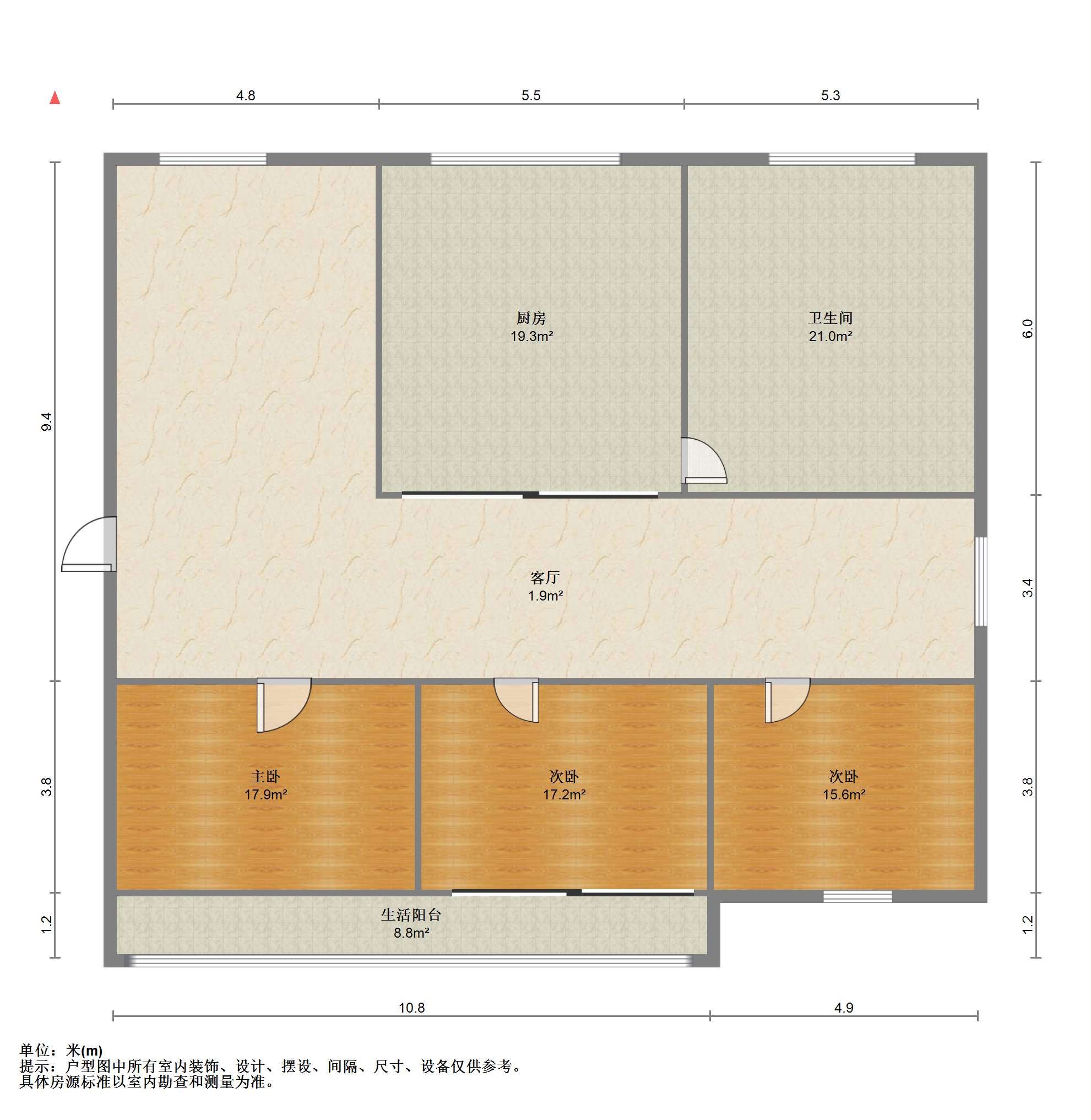 天都花苑 3室2厅1卫 138.42m&sup2;