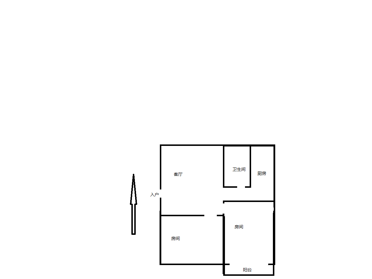 任港路2号 2室1厅1卫 66.6m&sup2;
