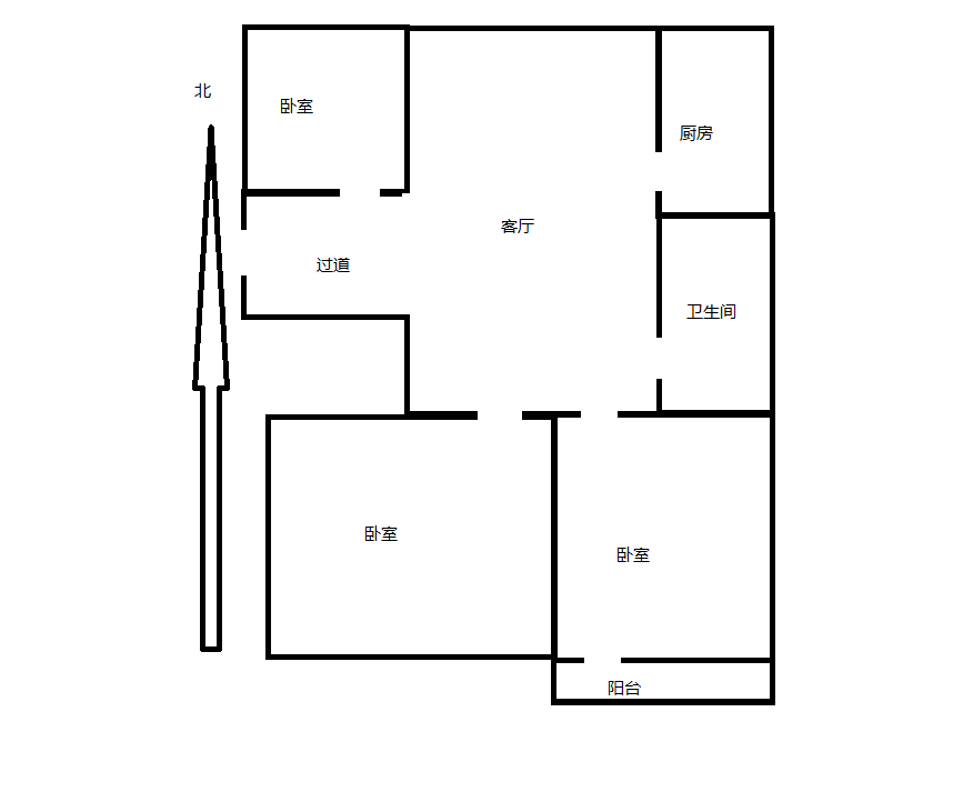郭里园 3室1厅1卫 102m&sup2;