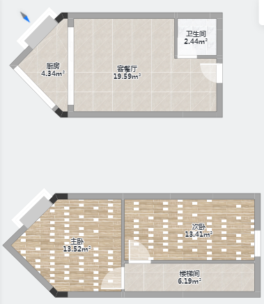 帝奥北城名郡二期 2室1厅1卫 90m&sup2;