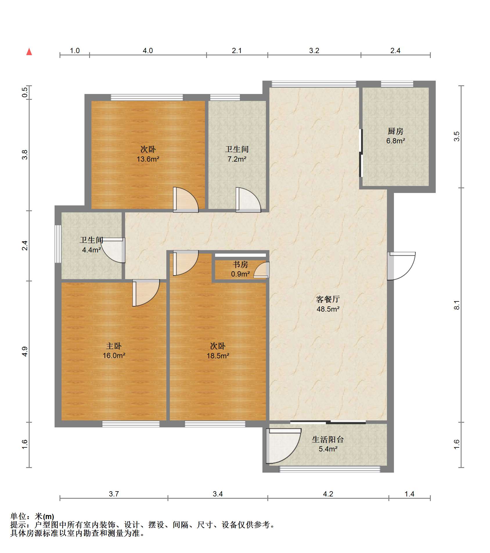 金水湾花园 3室2厅2卫 144m&sup2;