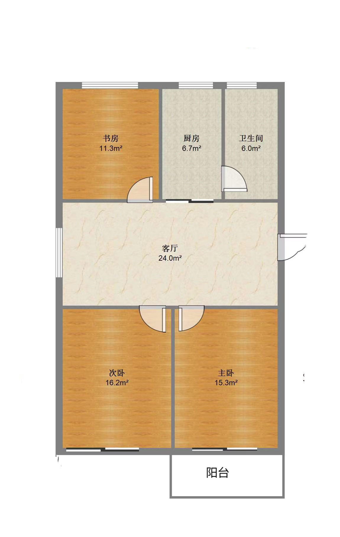 光明南村 3室1厅1卫 96.18m&sup2;