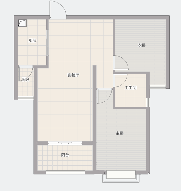 华强城三期 2室2厅1卫 80m²
