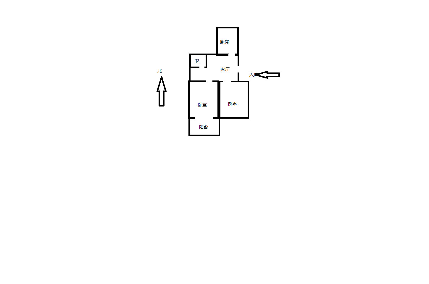 城港新村 2室1厅1卫 60m&sup2;