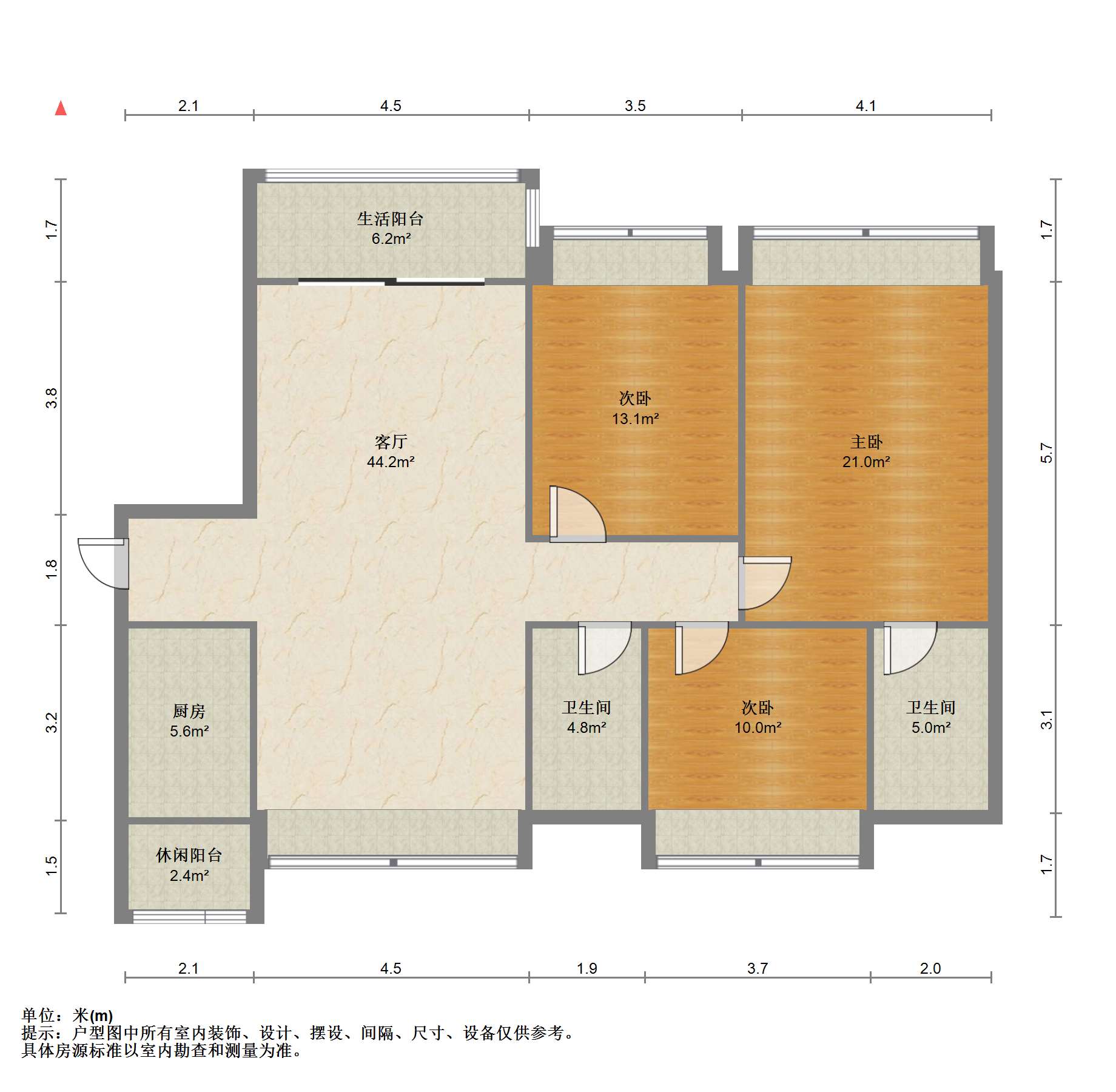 碧桂园(南通经济技术开发区) 3室2厅2卫 132.88m&sup2;