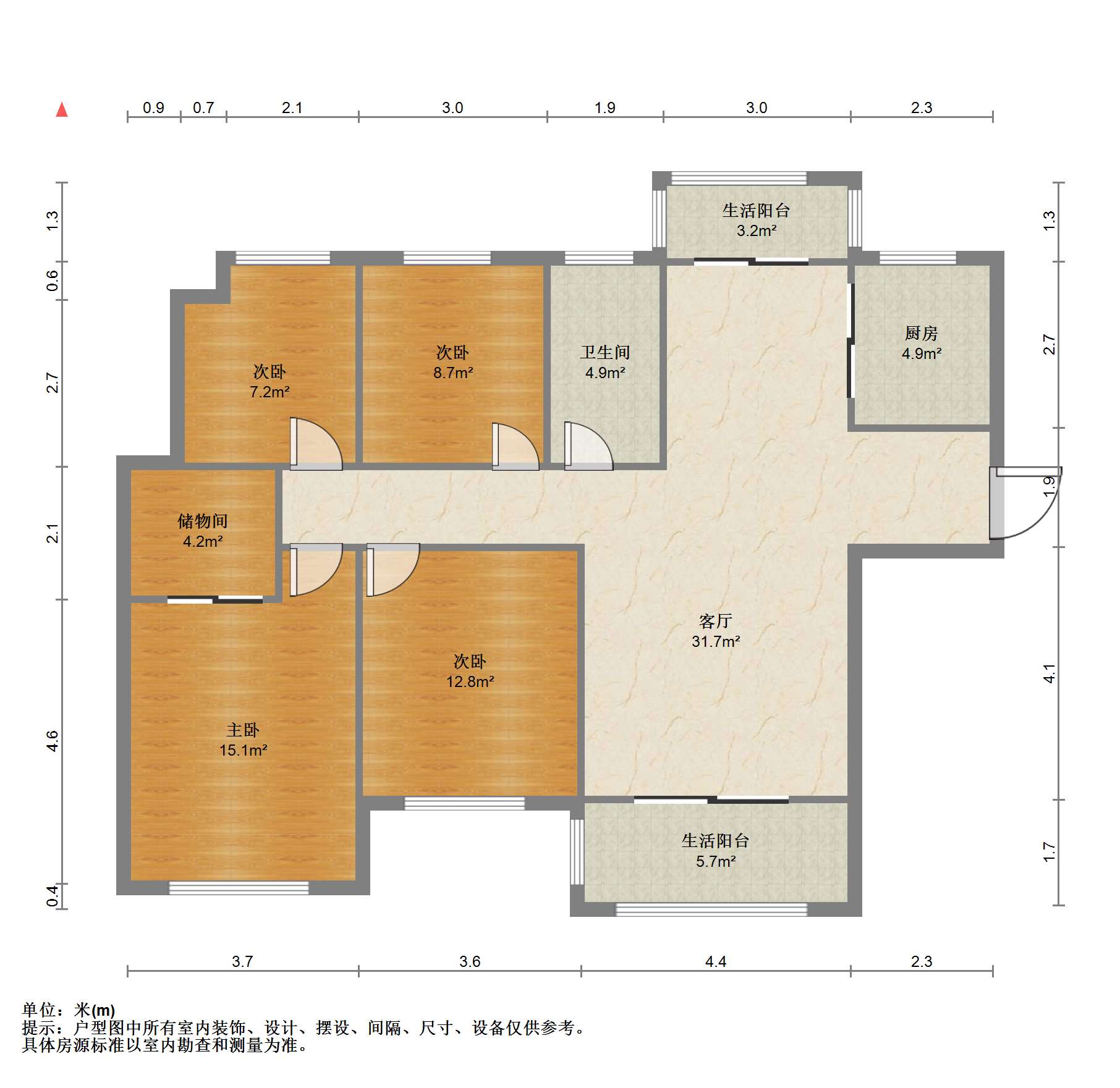 景瑞望府 4室1厅1卫 141.36m&sup2;
