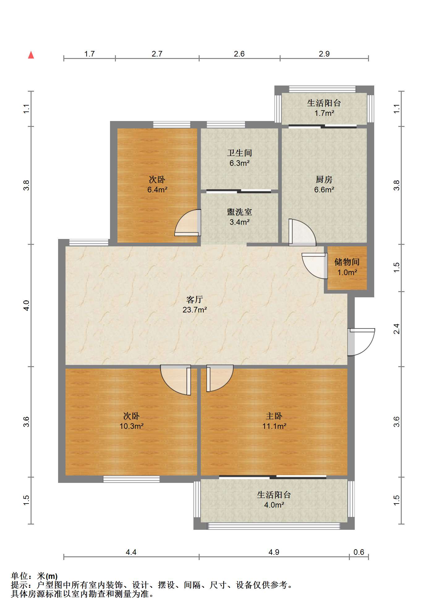 教育新村 3室1厅1卫 91m&sup2;