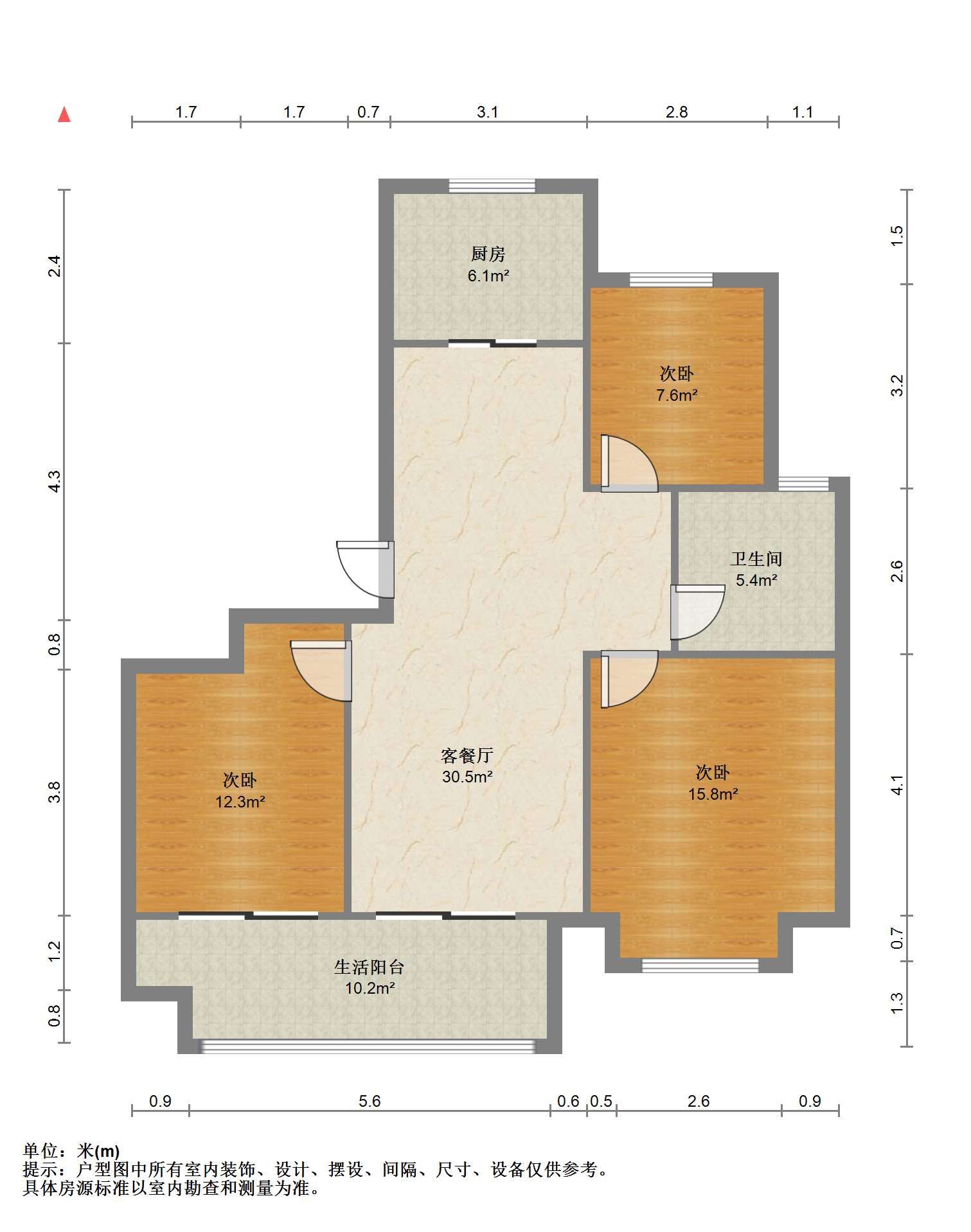 春晓熙岸 3室2厅1卫 110.00m&sup2;