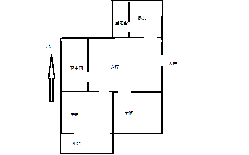 白家园 2室1厅1卫 64.43m&sup2;