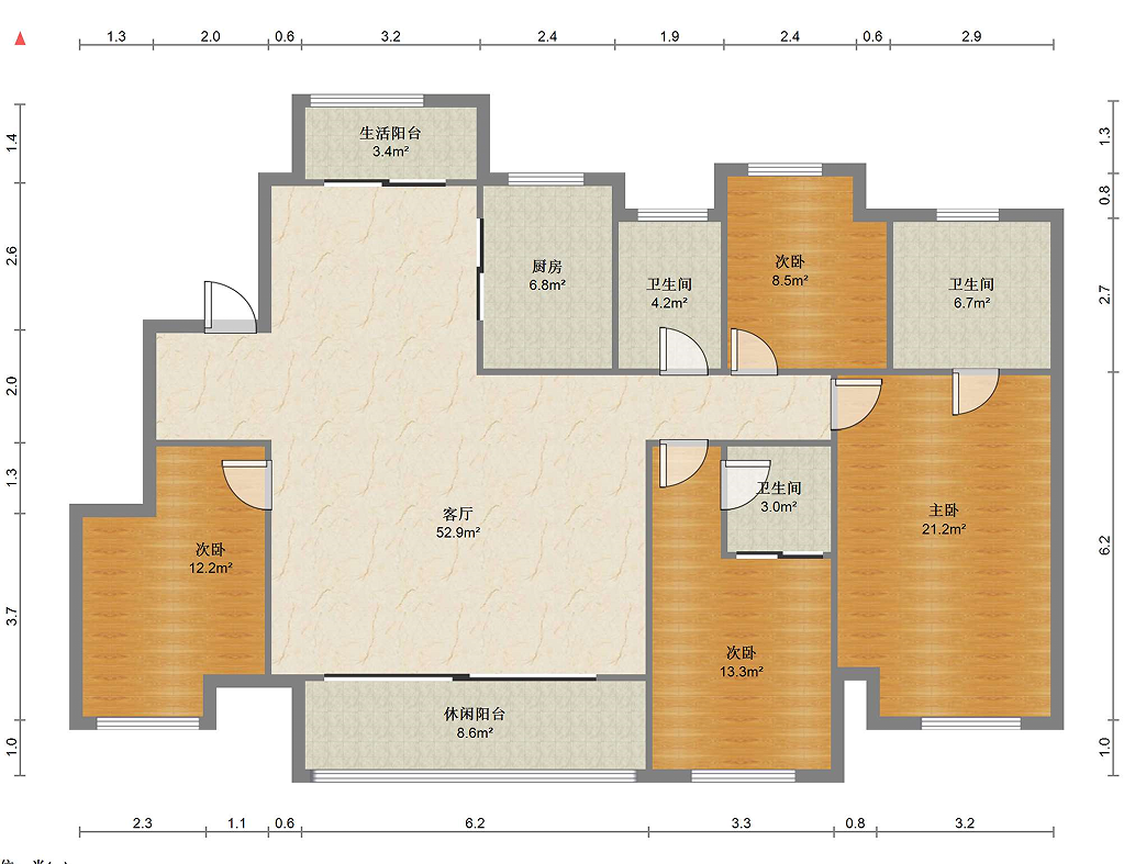 富力院士廷 4室2厅2卫 171m&sup2;