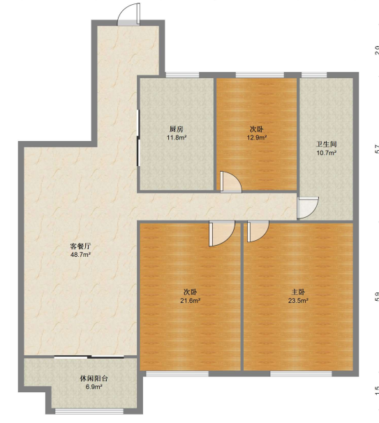 万科金域蓝湾 3室2厅1卫 105.05m&sup2;