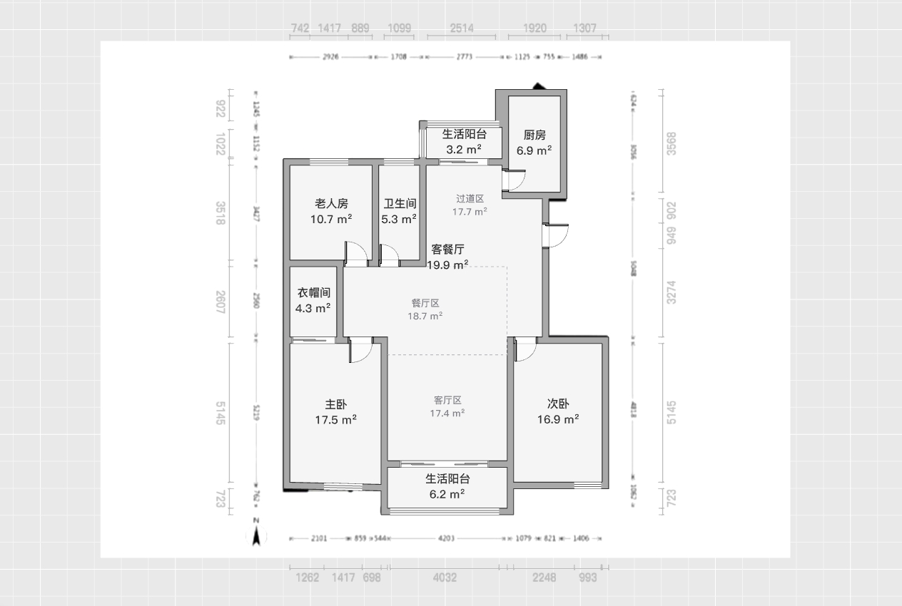 兆丰嘉园 3室1厅1卫 140m&sup2;