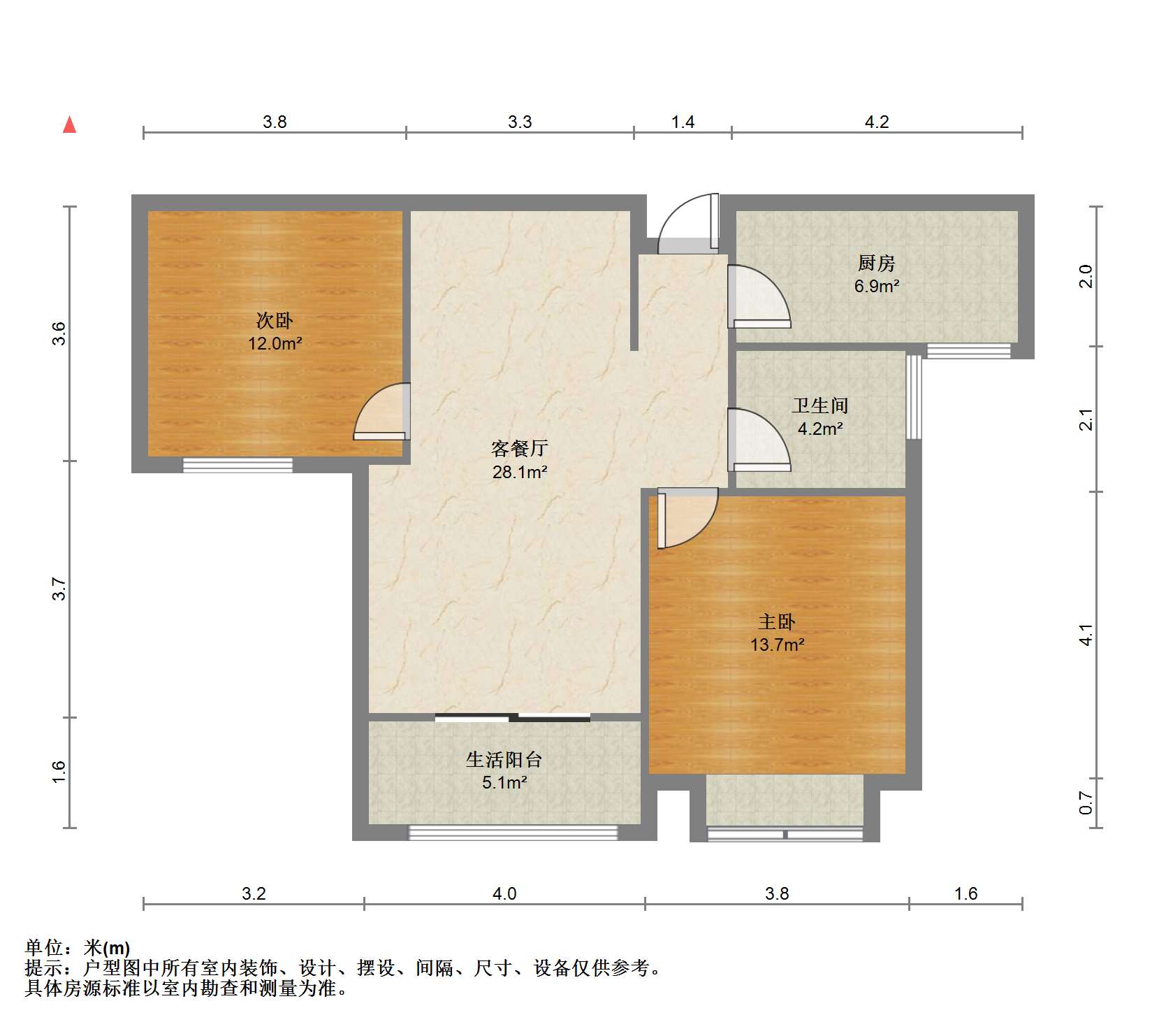华润悦锦湾 2室2厅1卫 87.87m&sup2;