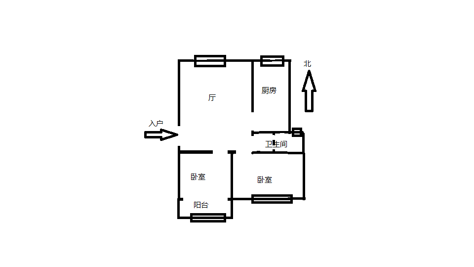 濠西园 2室1厅1卫 70m²