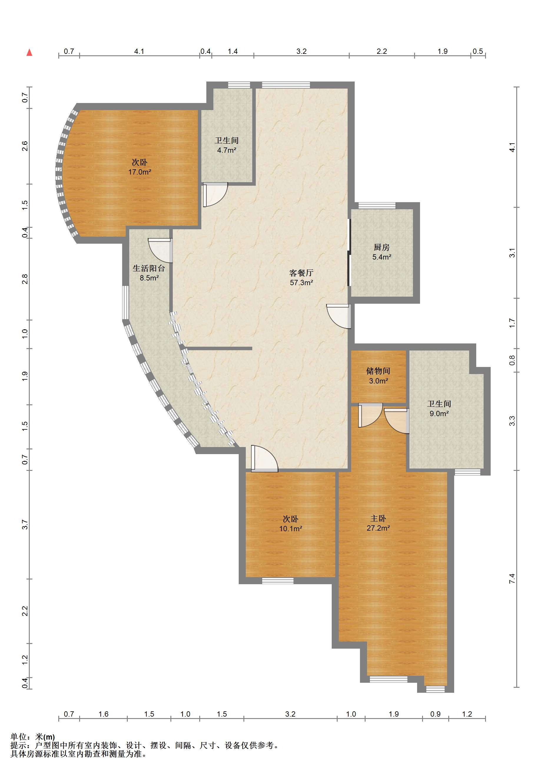 绿城玉兰公寓 3室2厅2卫 93.00m&sup2;
