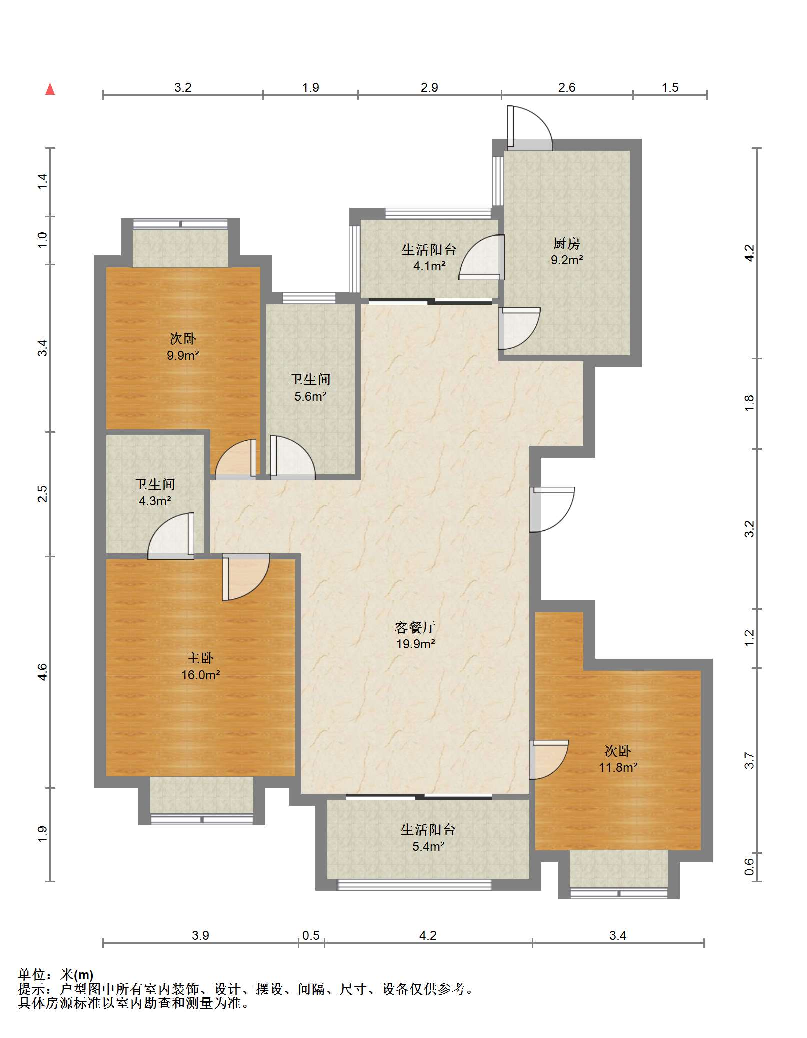 尚海湾 3室2厅2卫 140.72m&sup2;