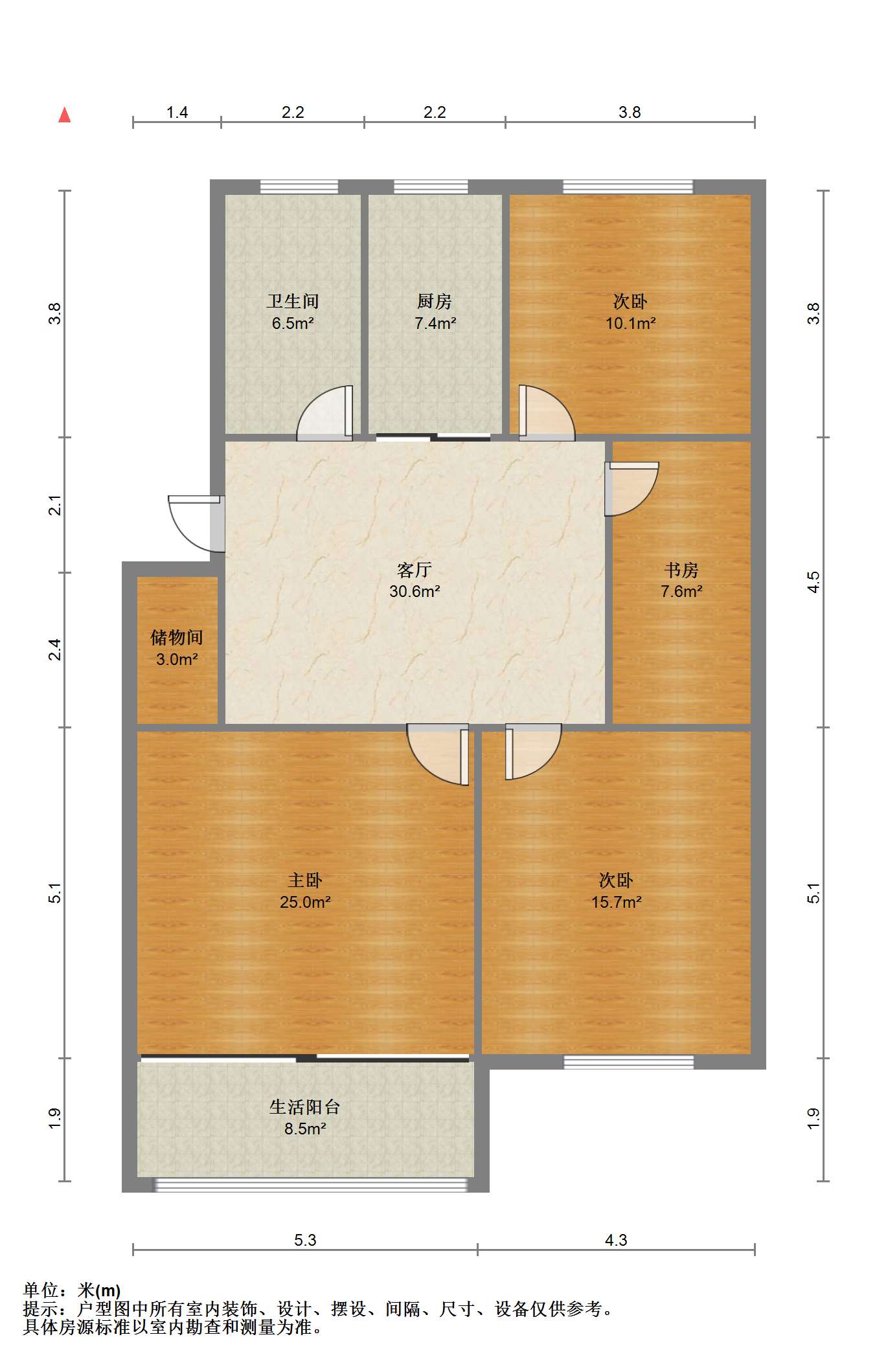 怡居北苑 4室1厅1卫 110.00m&sup2;