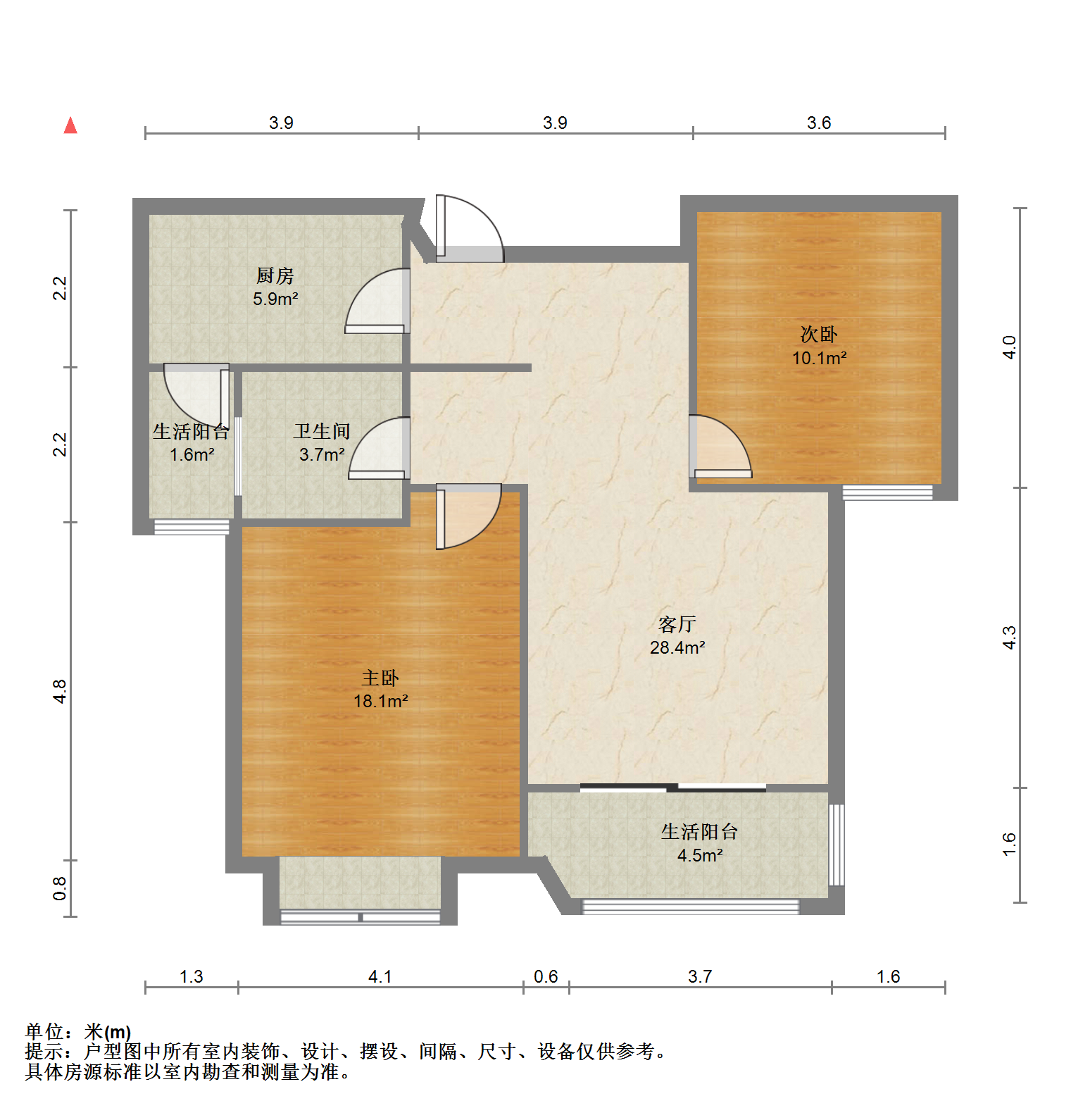 弘阳上城 2室2厅1卫 90.97m²