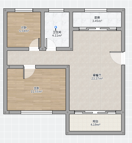 源兴花苑南区 2室1厅1卫 90.00m&sup2;