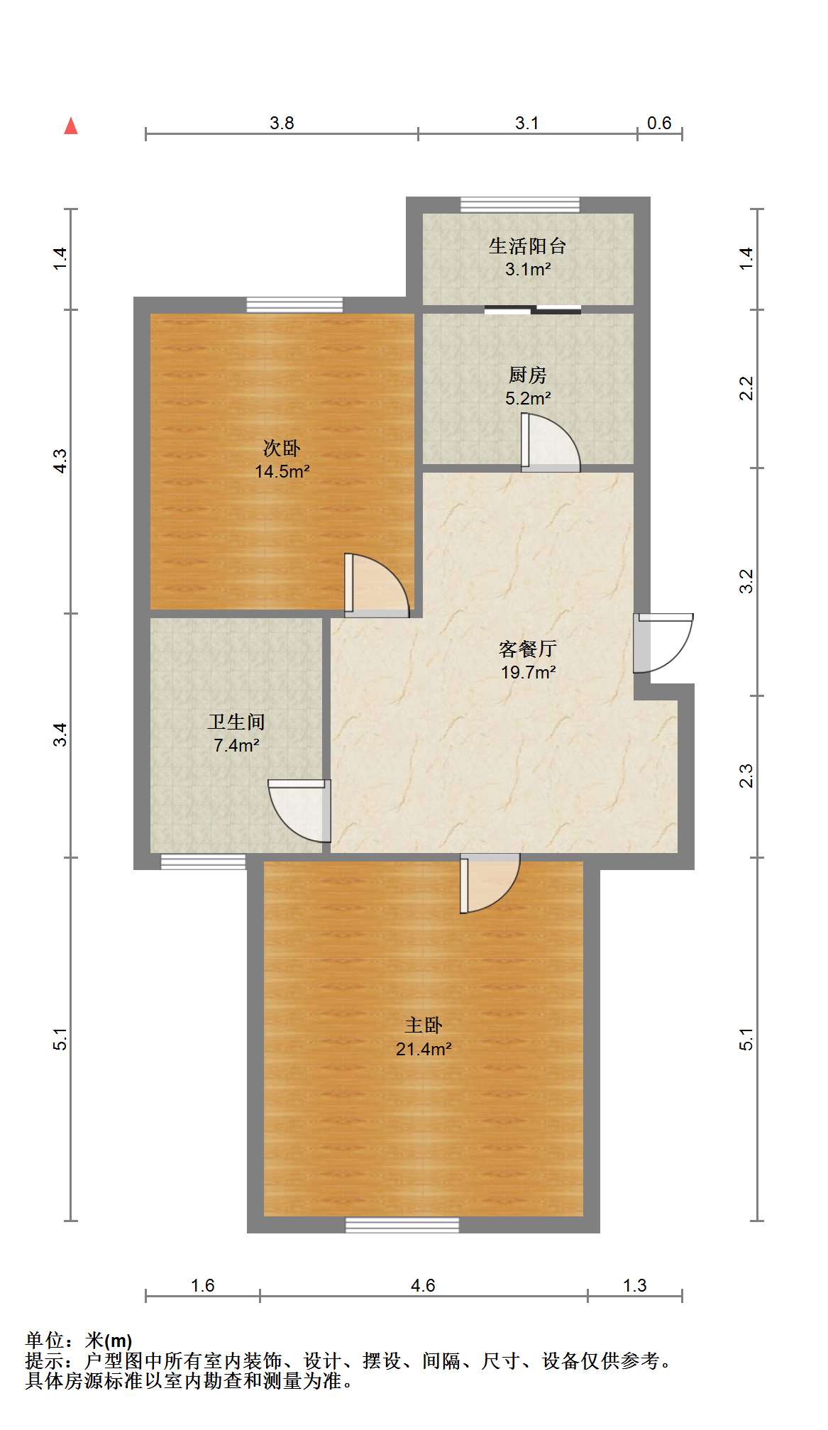 永兴福里北区 3室2厅2卫 138.00m&sup2;