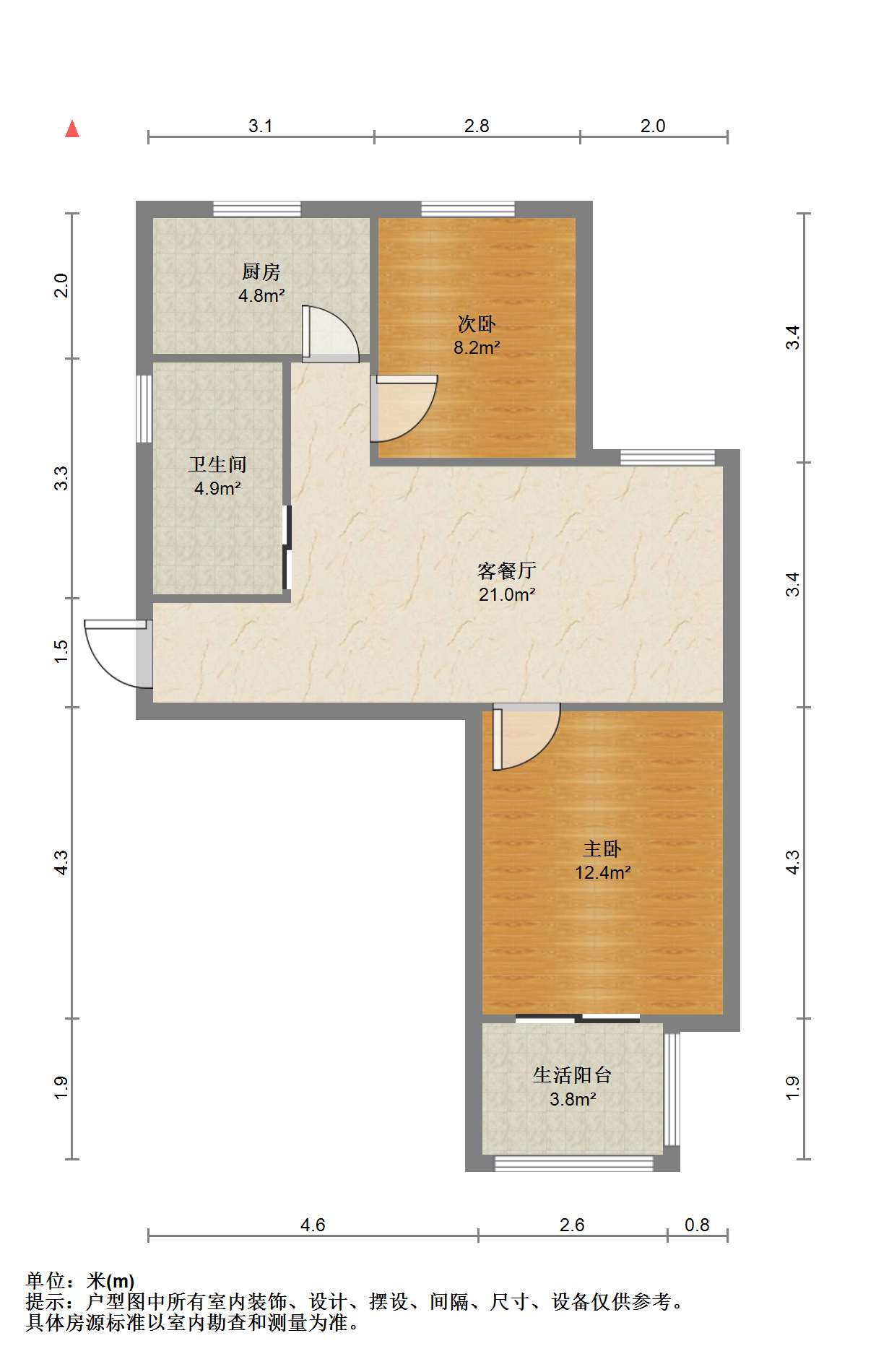 惠泽苑 2室1厅1卫 83.14m&sup2;