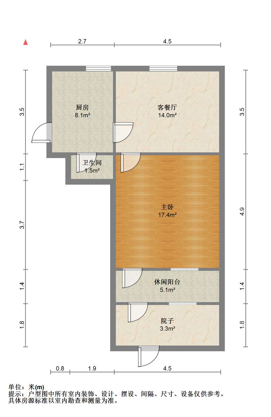 青年路新村 1室1厅1卫 46.14m&sup2;