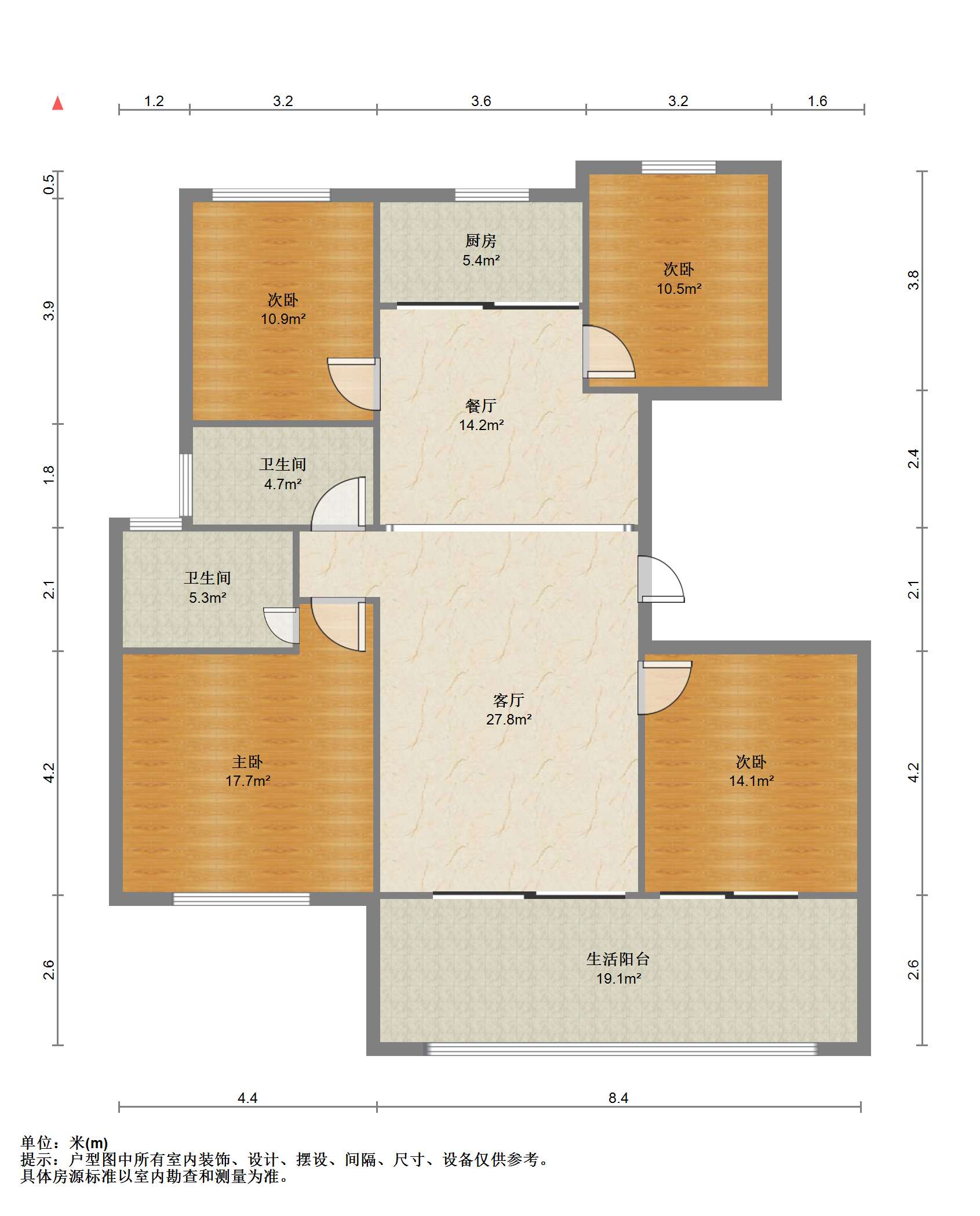 远创东樾 4室2厅2卫 140m&sup2;