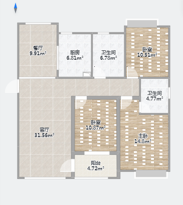 万科公园里一期 3室2厅1卫 125m²