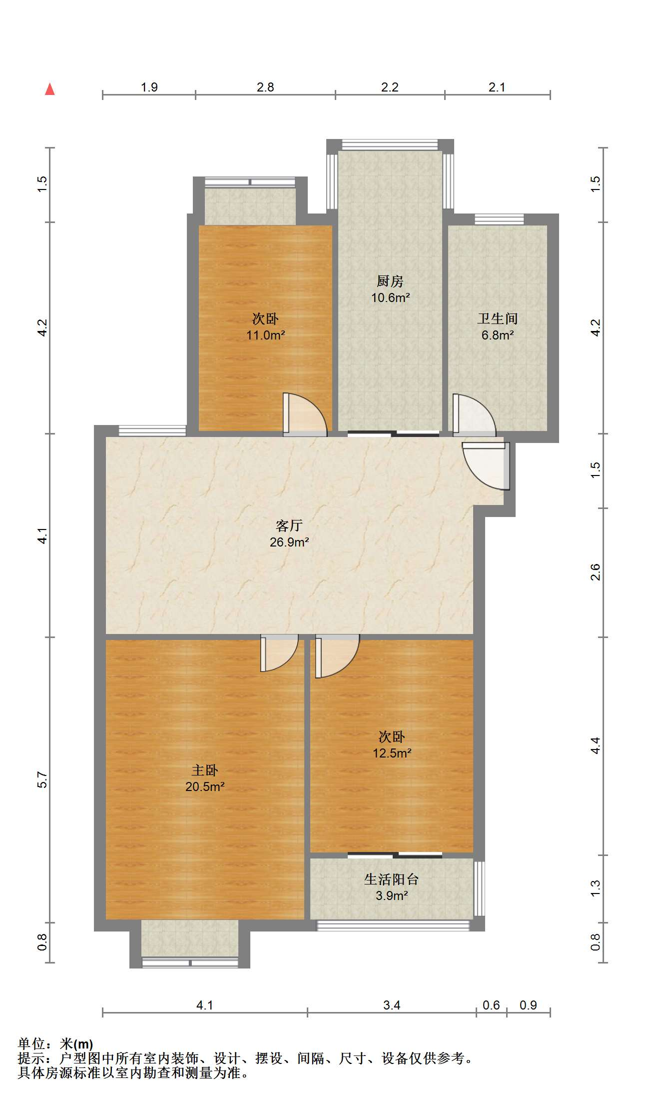 融悦华庭 3室2厅2卫 129.00m&sup2;