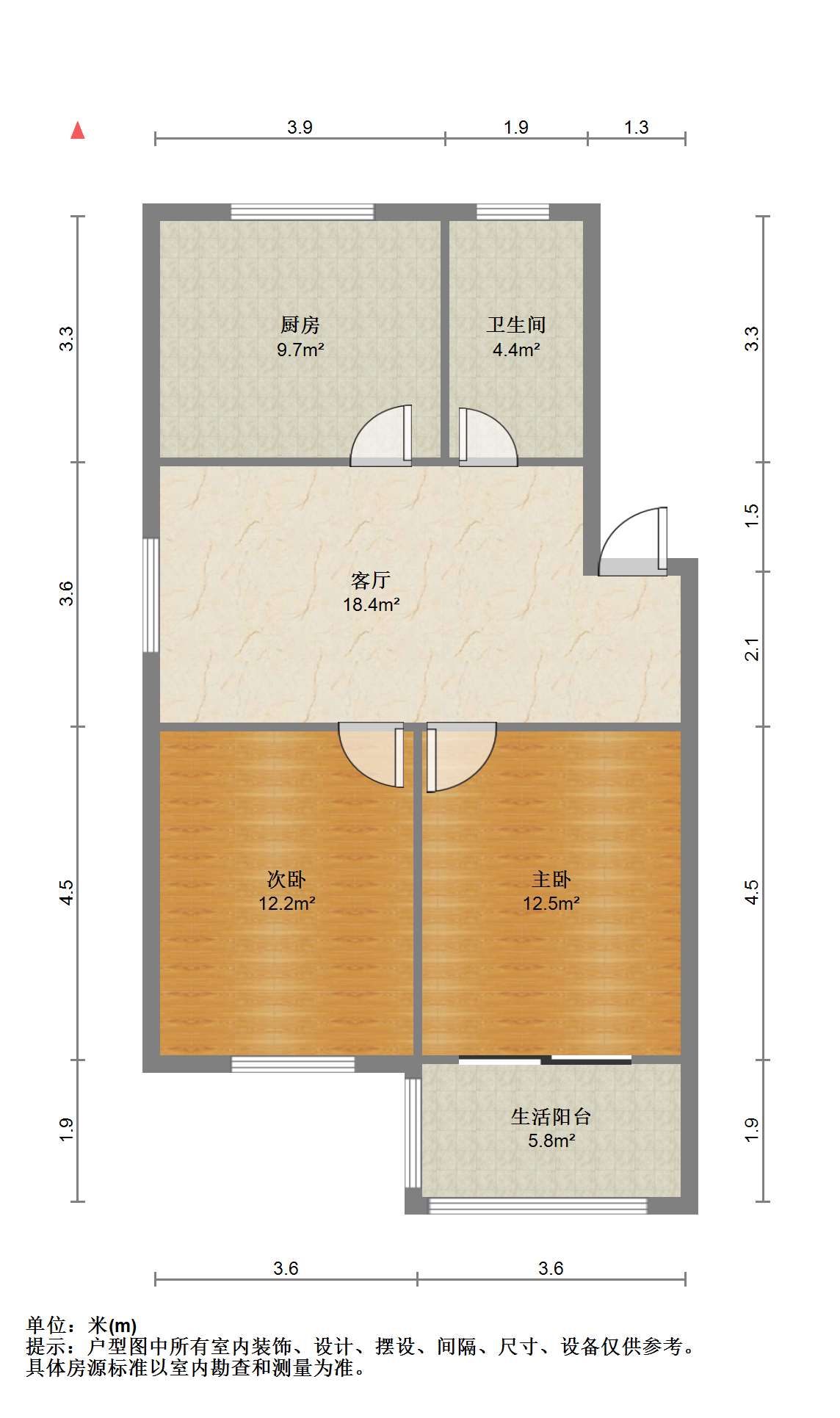 江东广场 2室1厅1卫 77.76m²