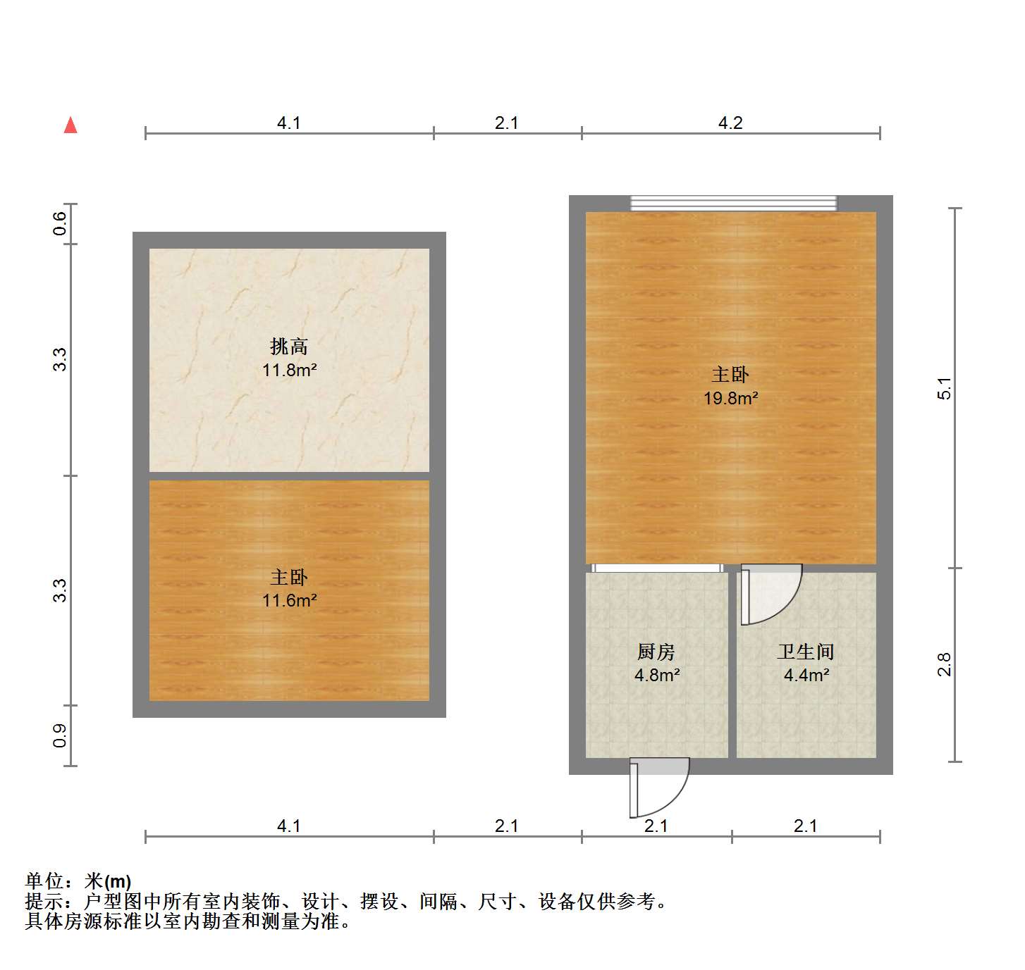 红星天铂 1室0厅1卫 50.00m²
