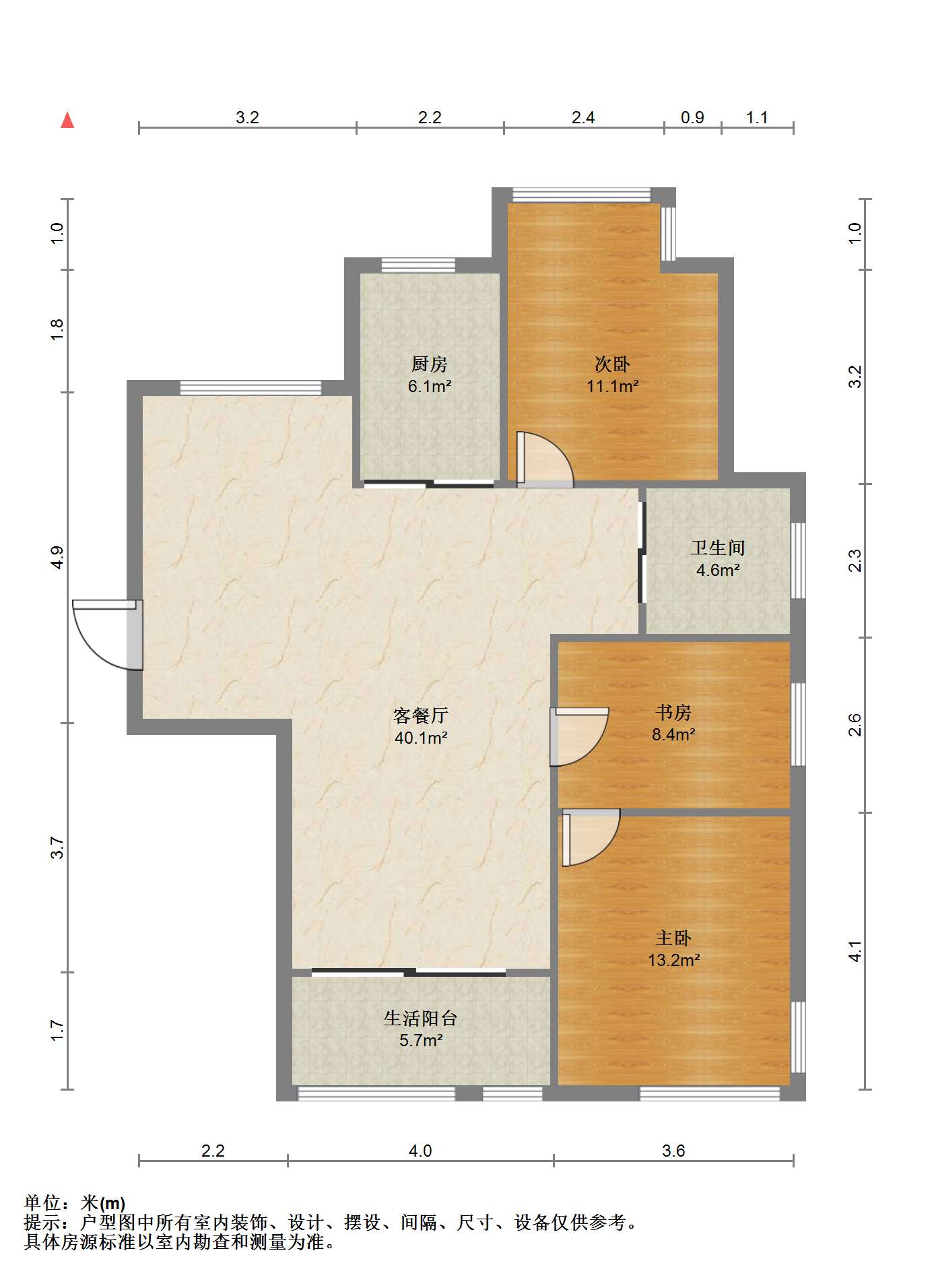 万通城 3室2厅1卫 102m&sup2;