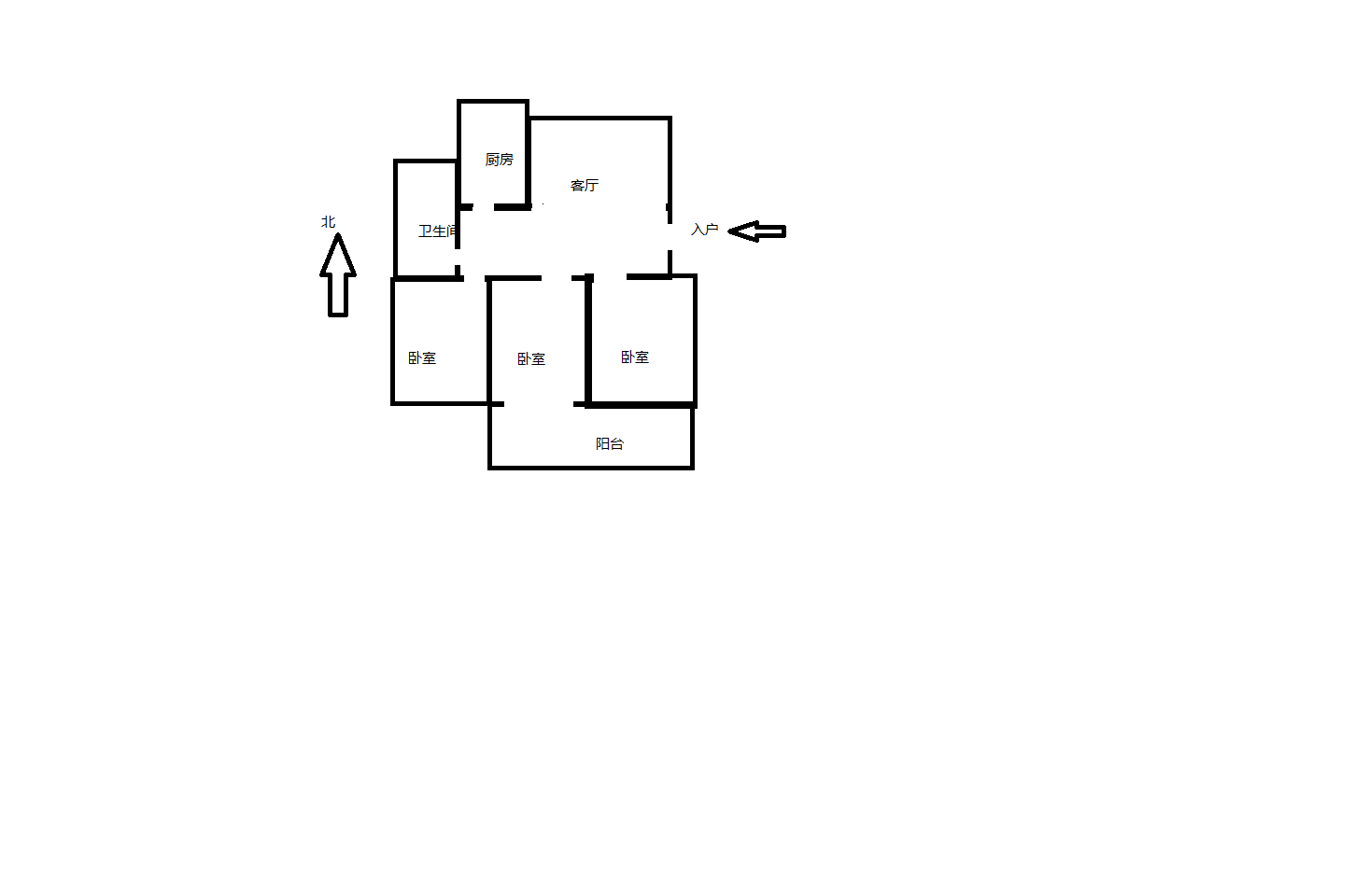 城港花苑 3室1厅1卫 125m&sup2;