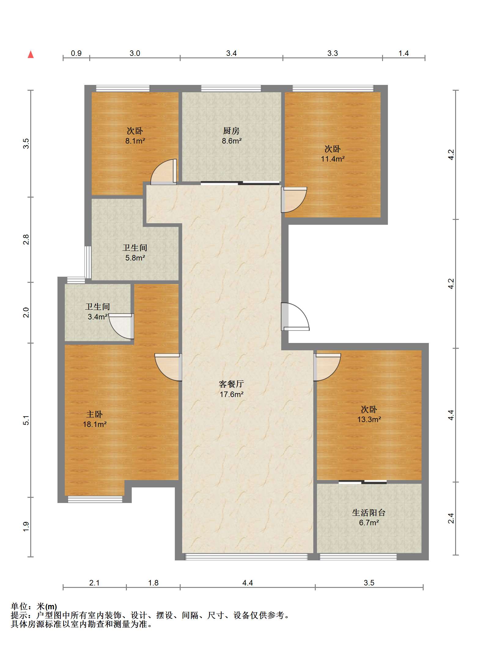 湖畔天下 4室2厅2卫 150.1m&sup2;