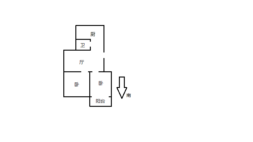 虹桥南村 2室1厅1卫 61m&sup2;