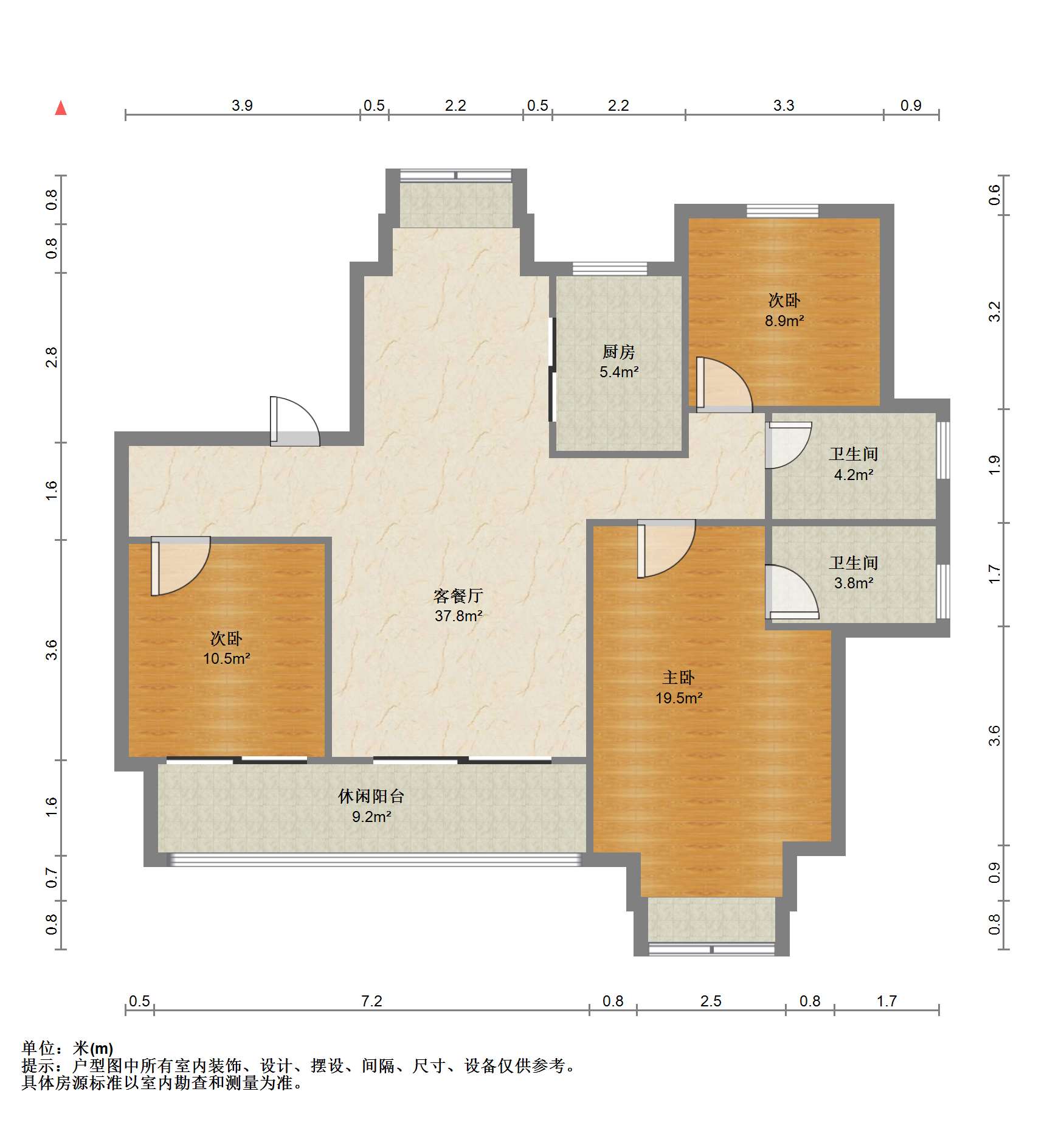 珑府 3室2厅2卫 125m&sup2;
