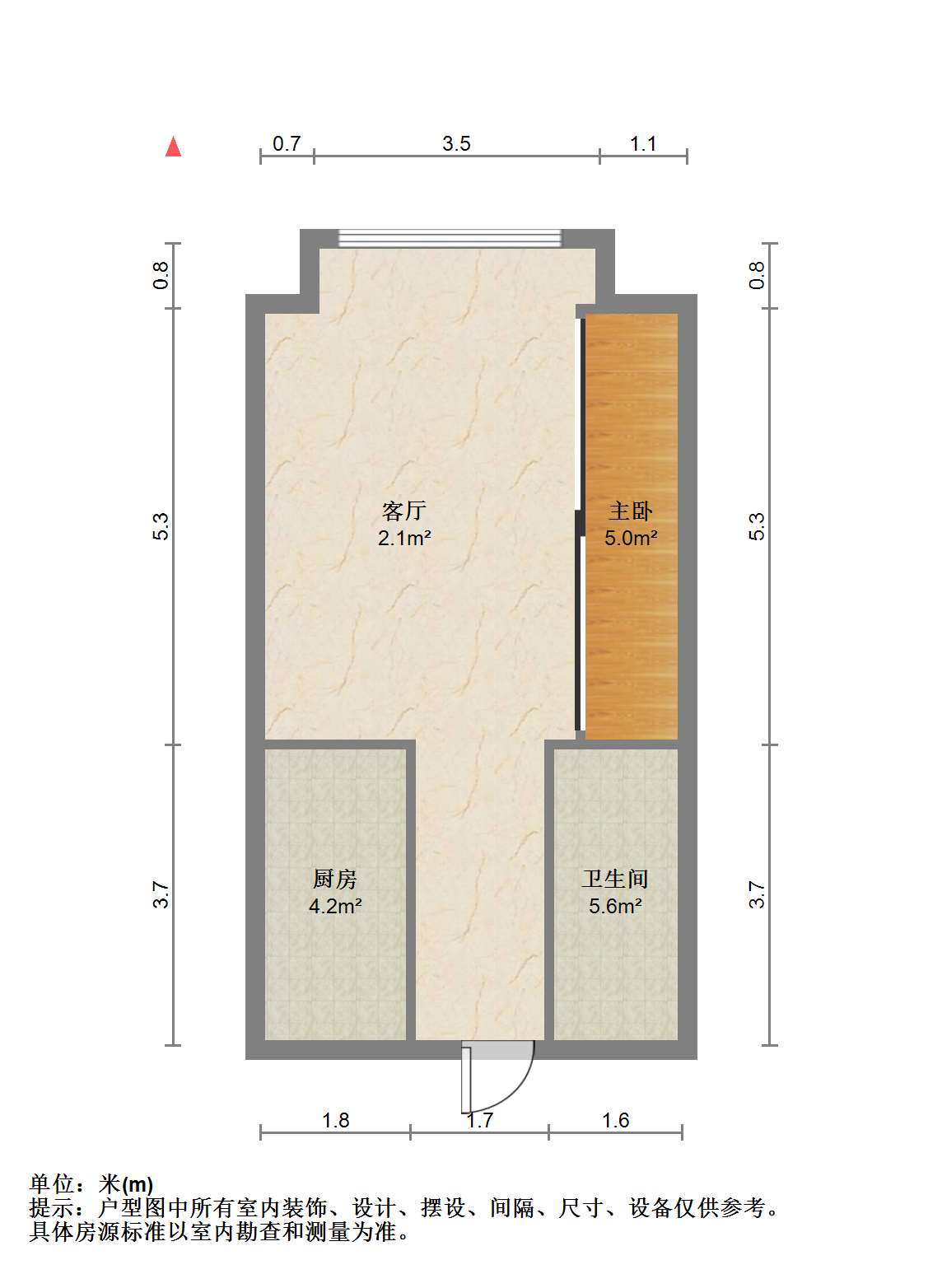 南通万达广场 1室1厅1卫 48m&sup2;