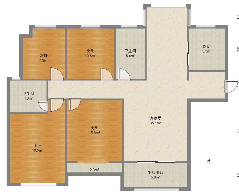 景瑞望府 4室2厅2卫 141.13m&sup2;