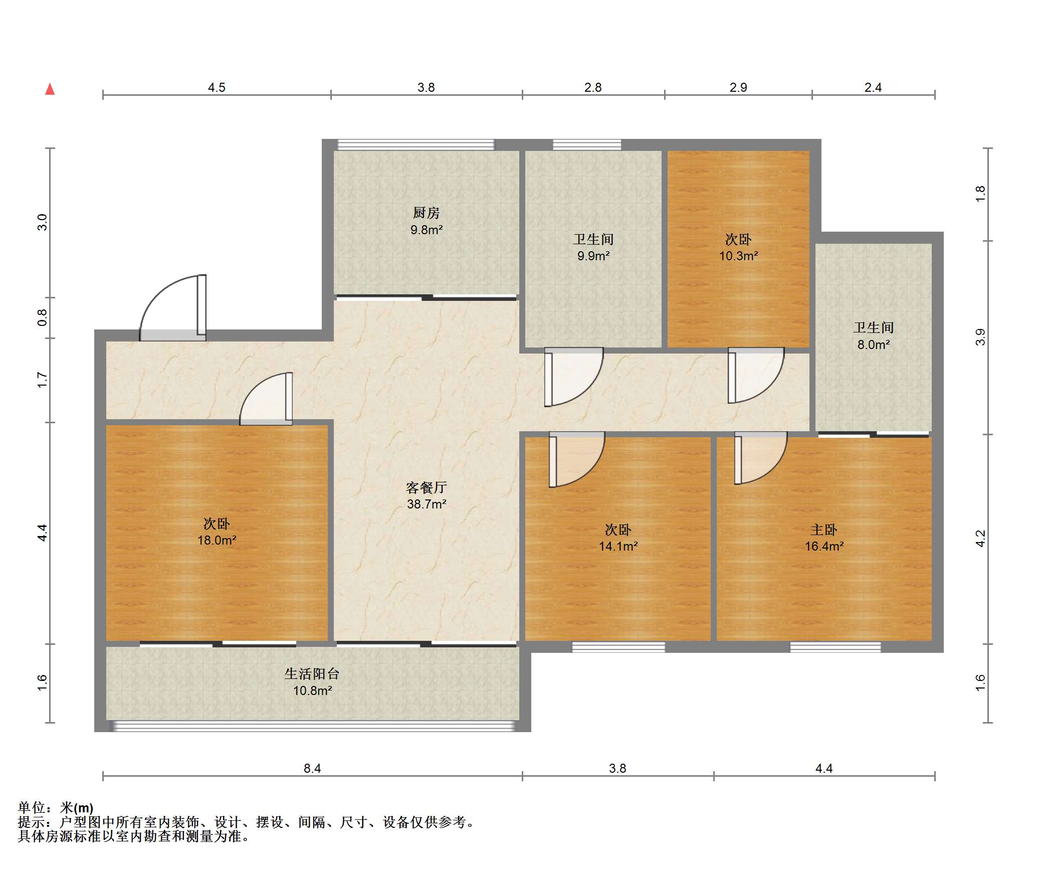 湖悦云境 4室2厅2卫 120.89m²