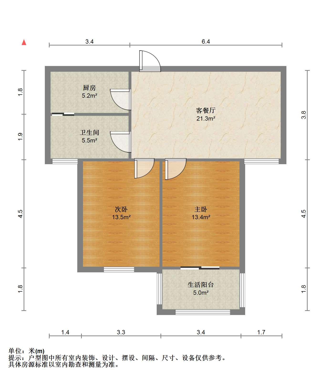 学士府 2室2厅1卫 85.89m&sup2;