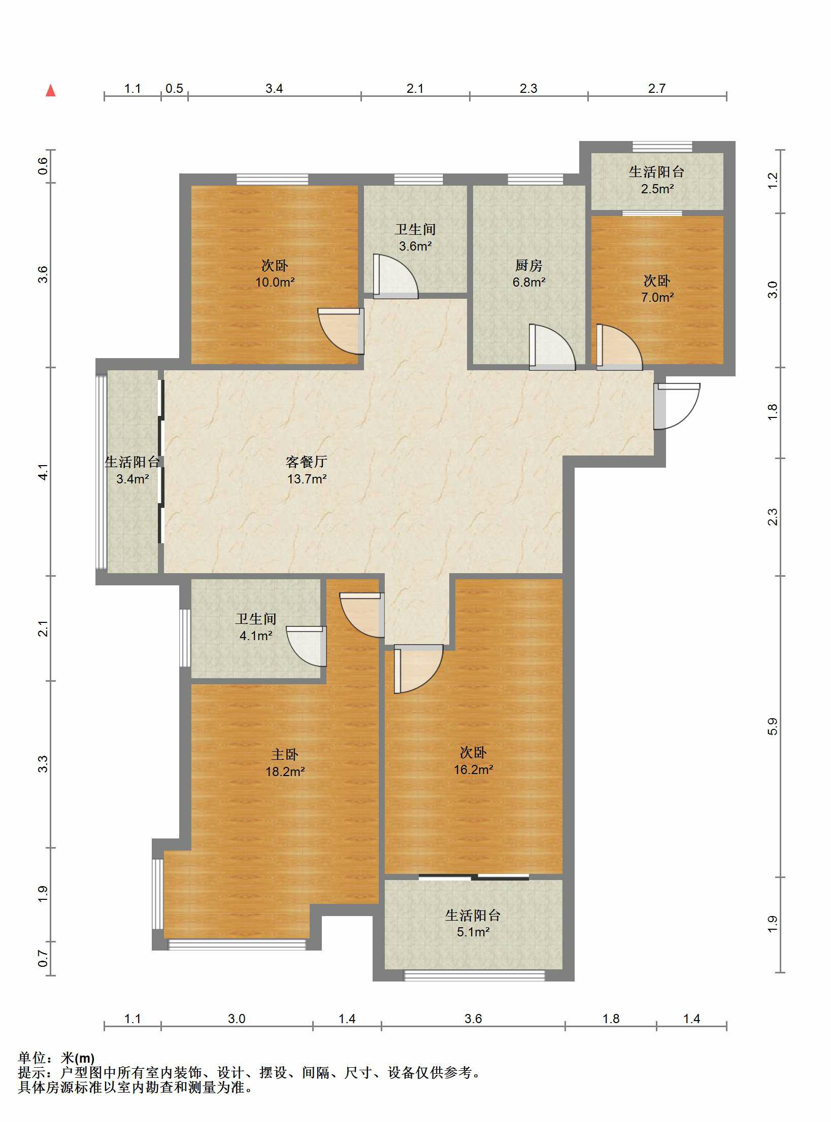 保利香槟国际 4室2厅2卫 137.00m&sup2;