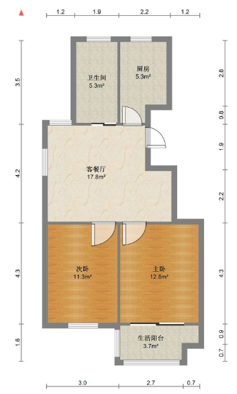 天香苑 2室1厅1卫 98m²