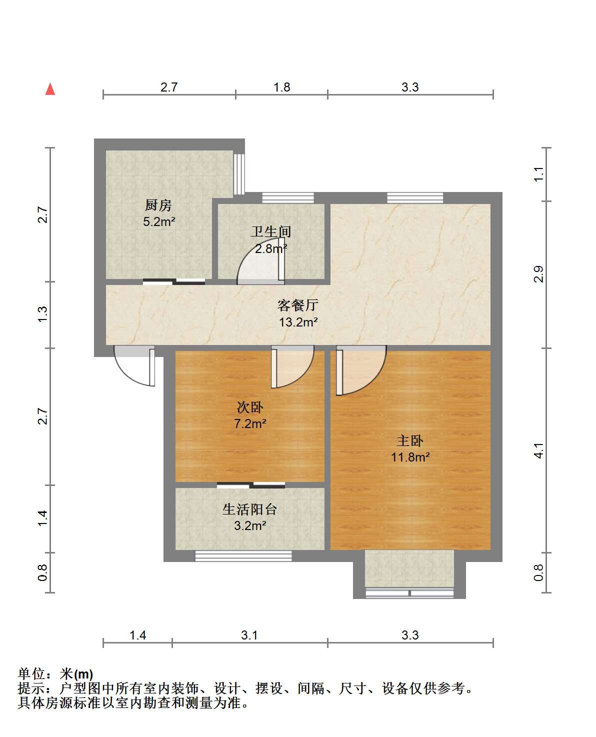 美佳盛庭 2室1厅1卫 68.97m&sup2;