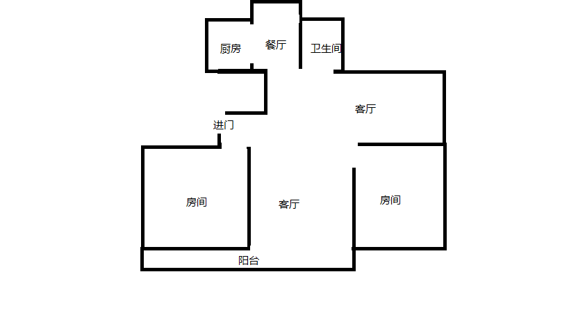 红星嘉苑 2室2厅1卫 119m²