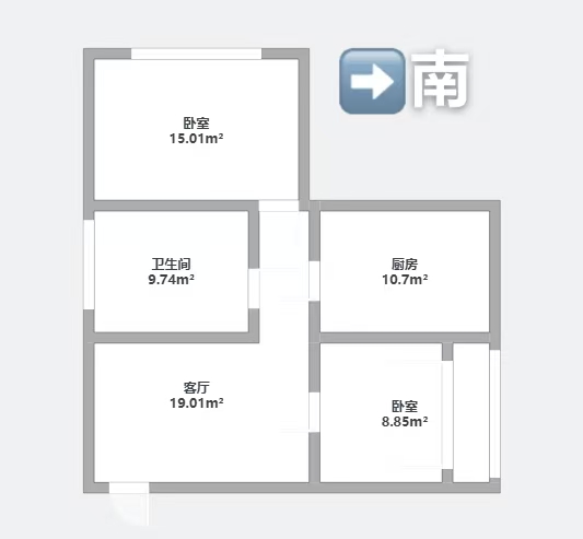 华威园 2室1厅1卫 63m&sup2;