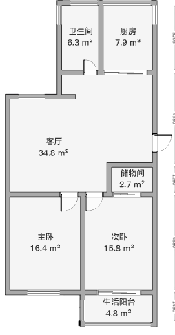 新海通花园 2室2厅1卫 99.5m&sup2;