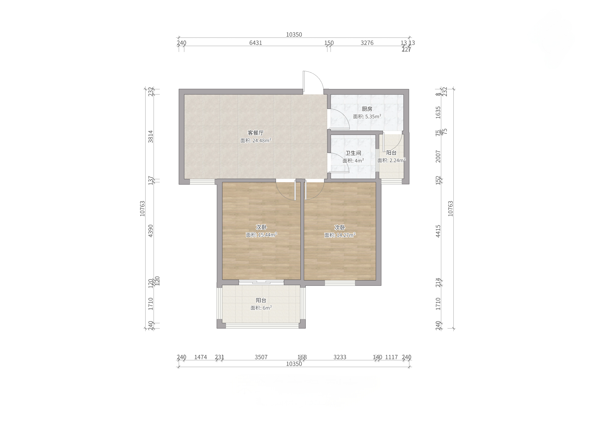 学士府 2室1厅1卫 87m²